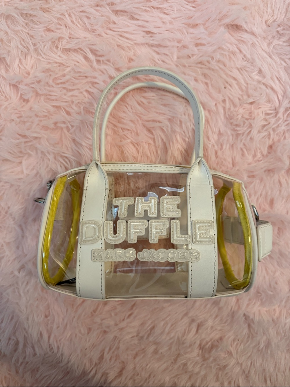 Marc Jacobs Clear Duffle Mini Bag in White and Yellow Trim